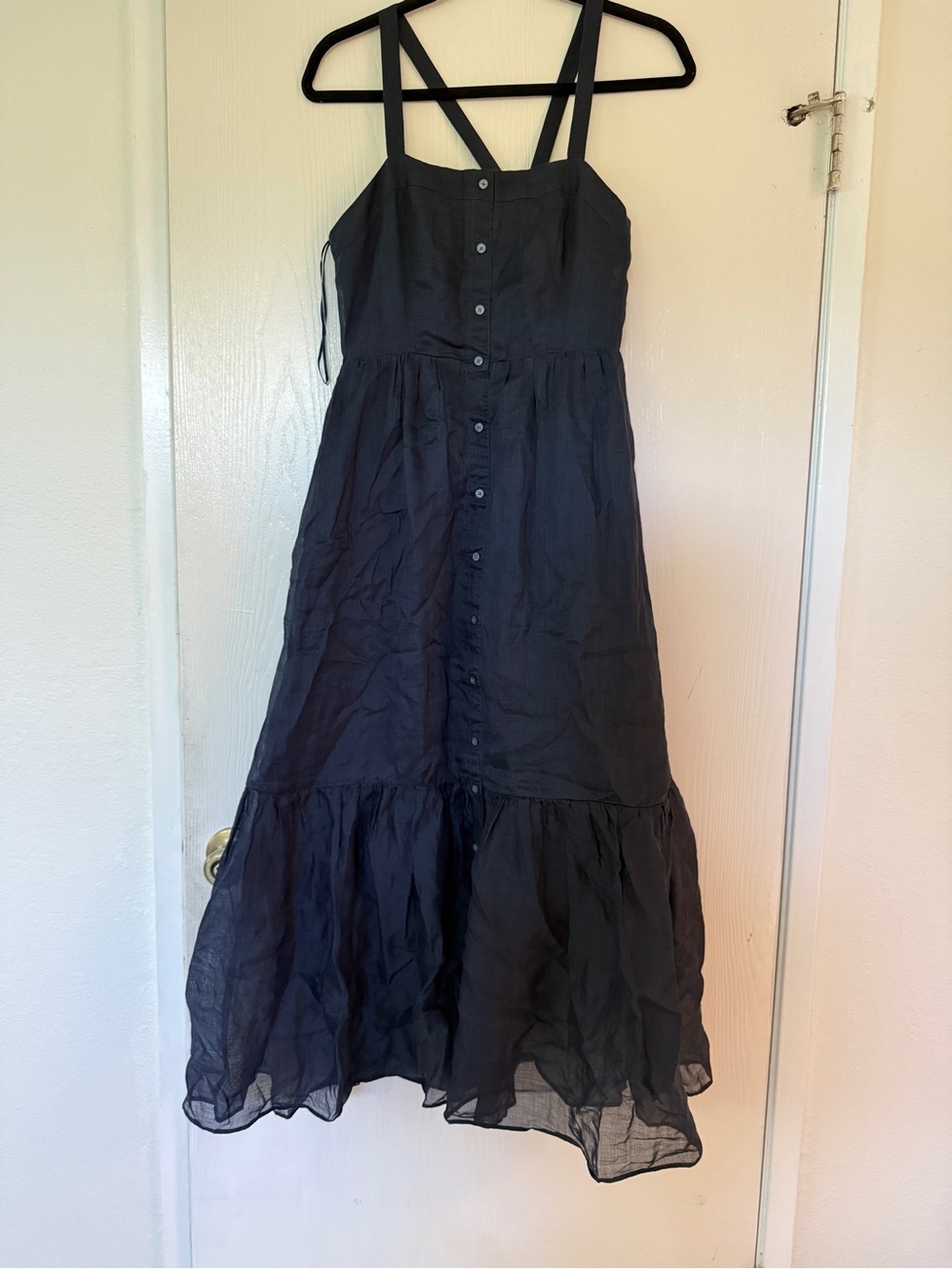 Banana Republic Navy Button-Front Sundress